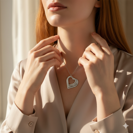 שרשרת לבבות עם שמות לאמא • כסף 925