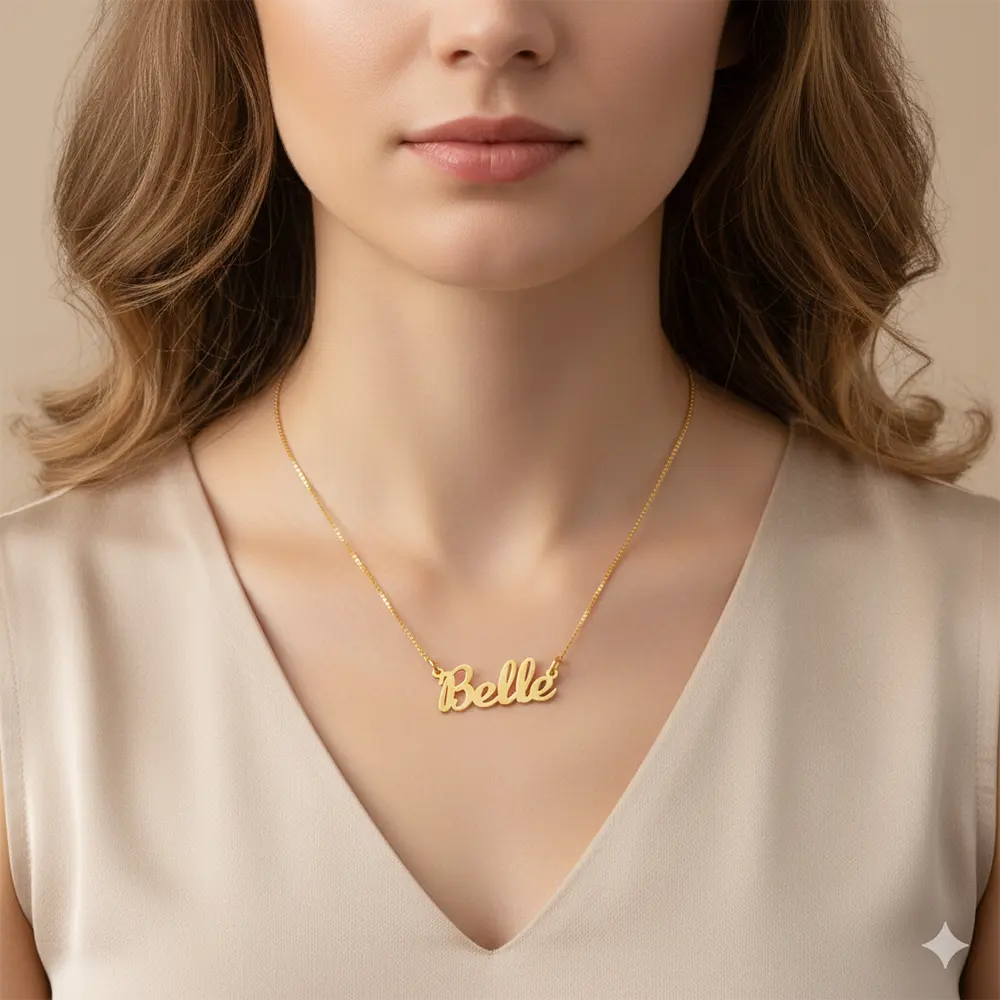 שרשרת שם Handy – ציפוי זהב 24K