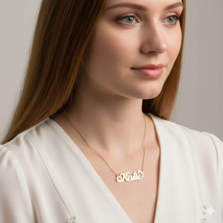 שרשרת שם Carrie • ציפוי זהב 24K