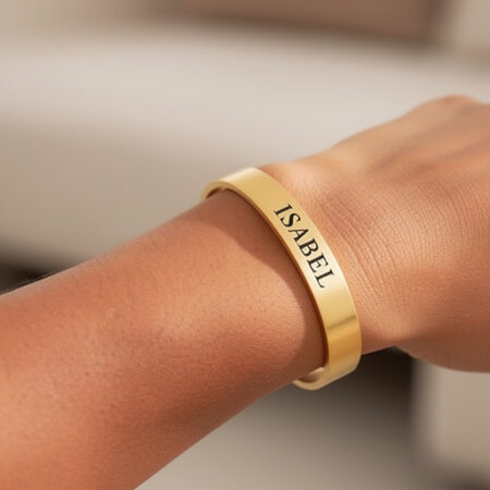 צמיד בנגל עם חריטת שם • כסף 925