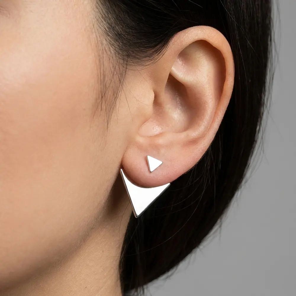 עגילי משולשים • כסף 925