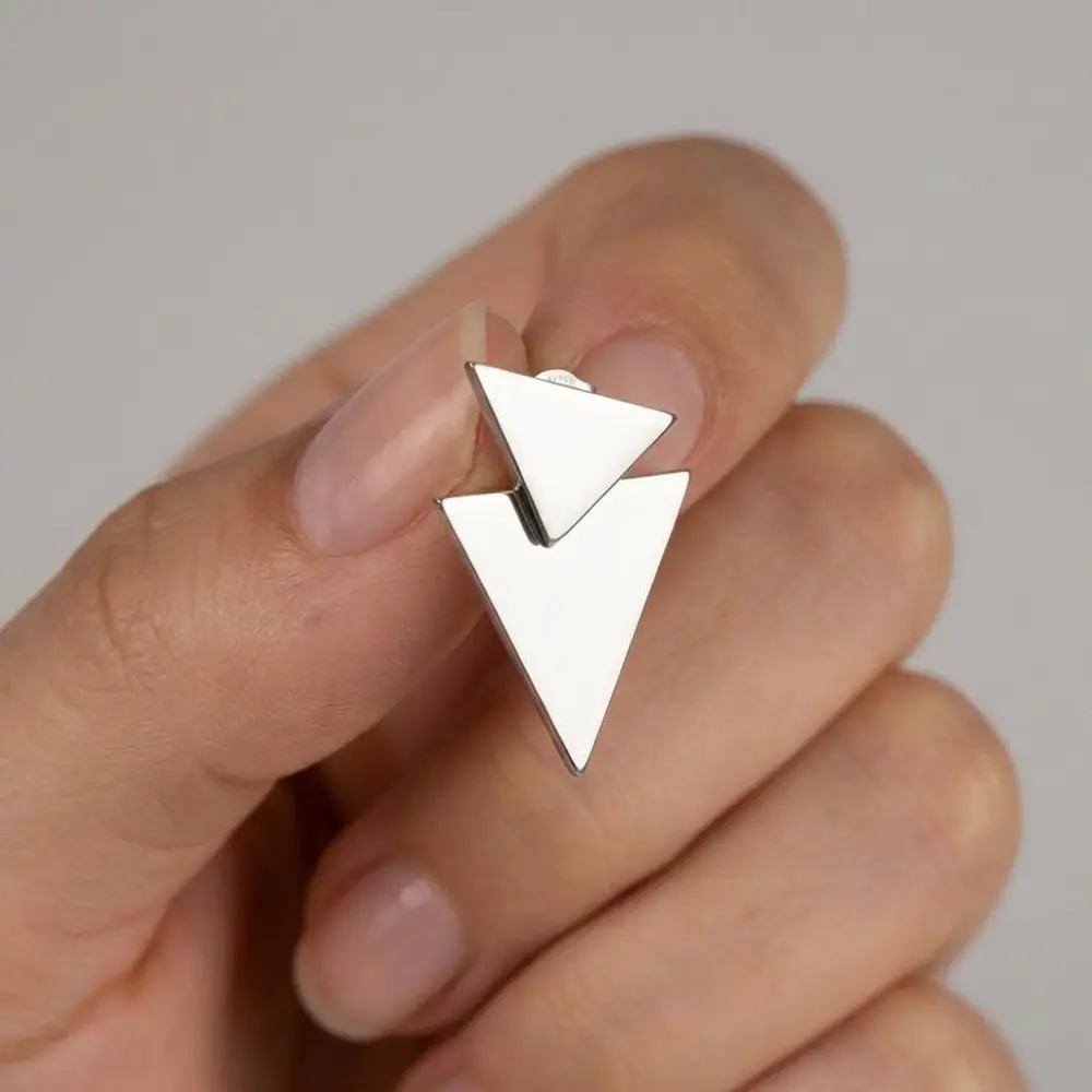 עגילי משולשים • כסף 925