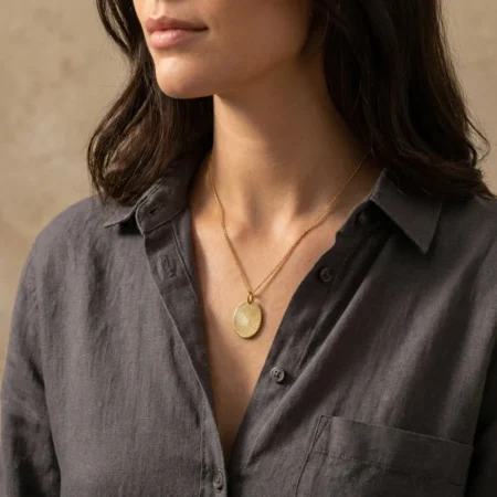 שרשרת תליון אובלי טביעת אצבע