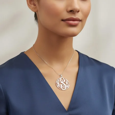 שרשרת מונוגרם עגול