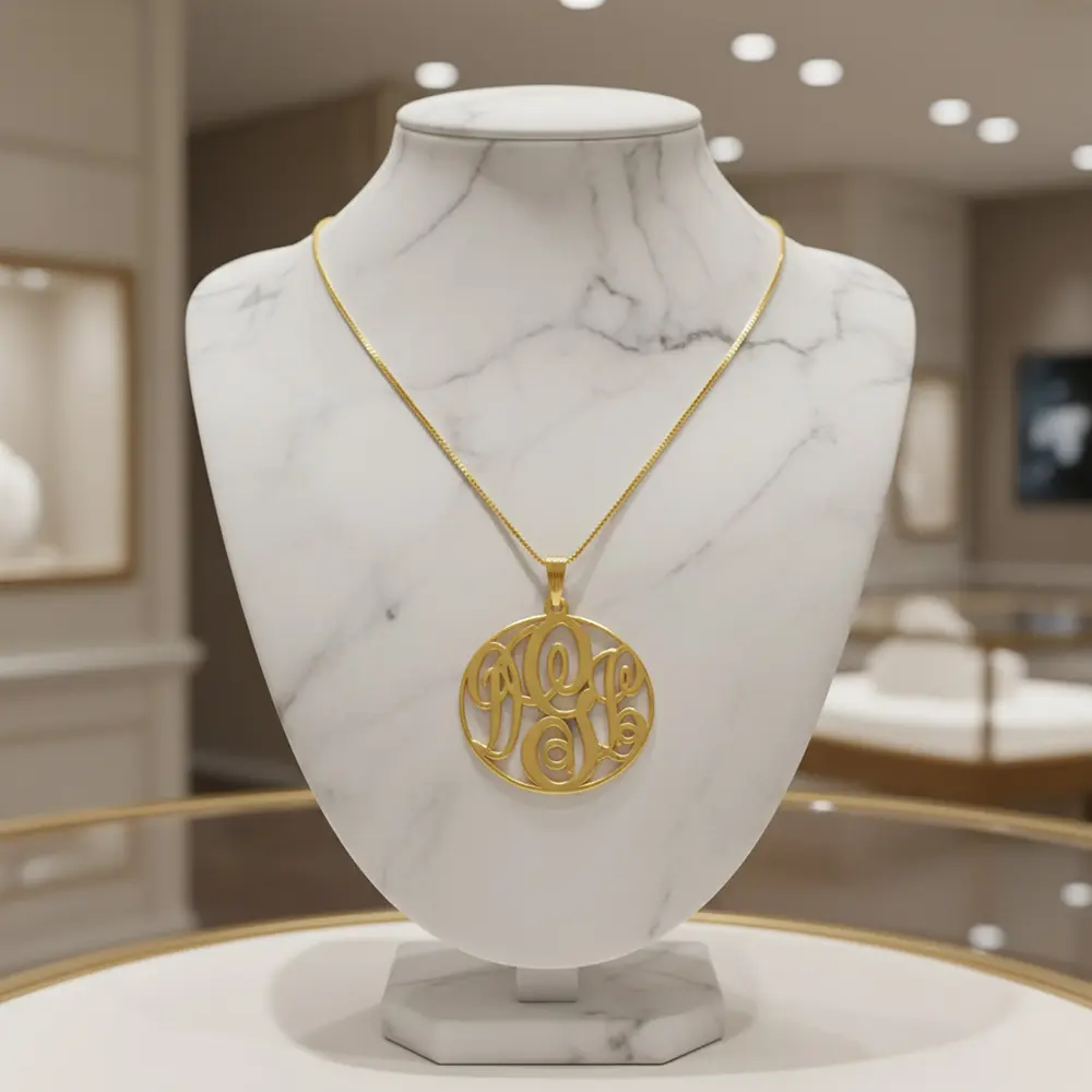 שרשרת מונוגרם עגול