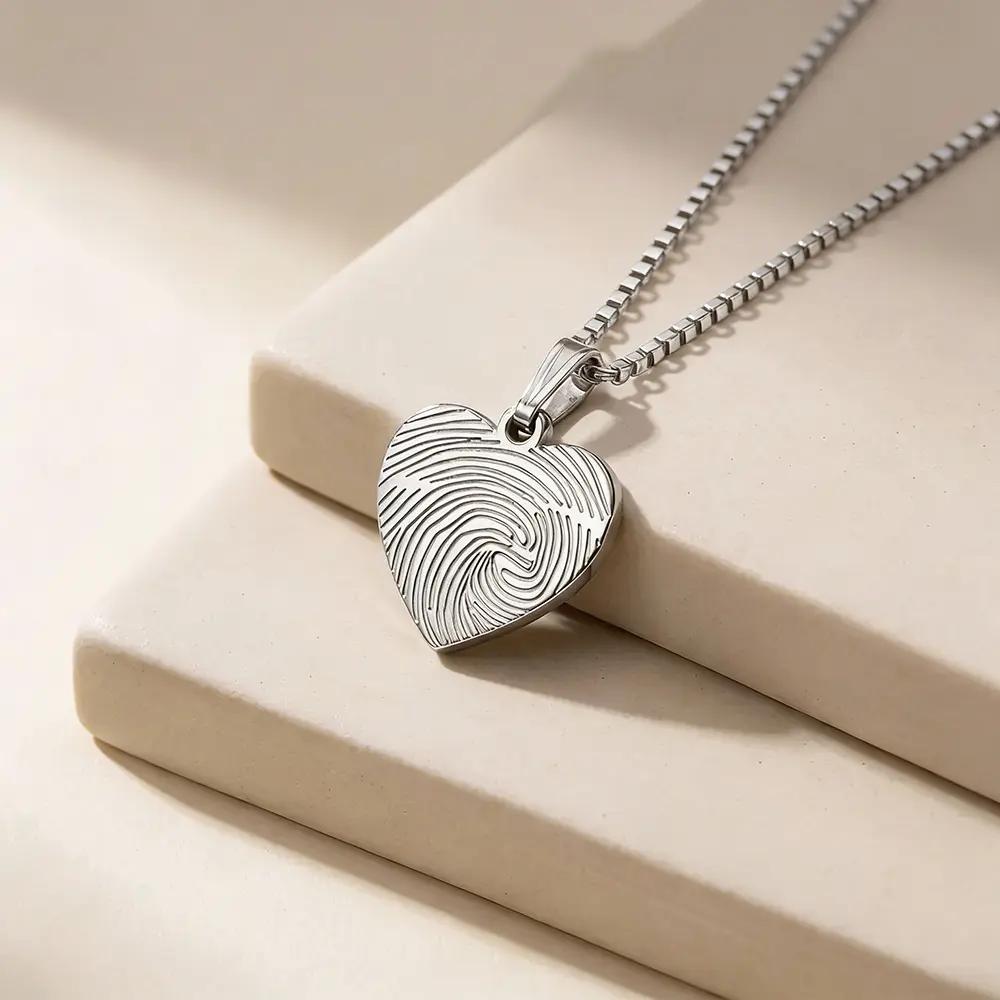 שרשרת לב טביעת אצבע