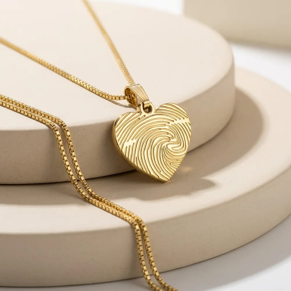 שרשרת לב טביעת אצבע