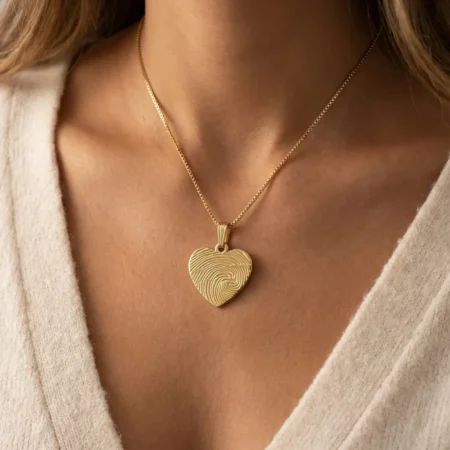 שרשרת לב טביעת אצבע