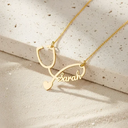 שרשרת לרופא - שרשרת סטטוסקופ • ציפוי זהב 24K