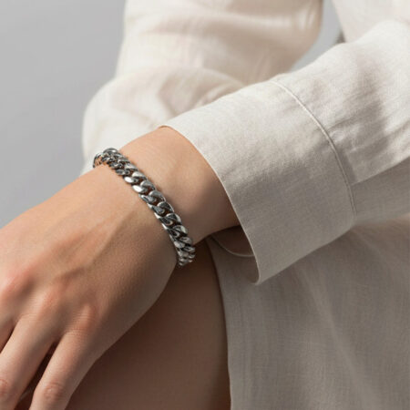 צמיד גורמט כסוף לגבר