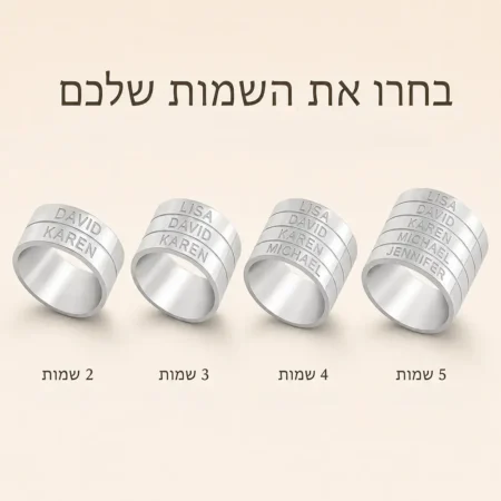 טבעת עם עד 5 שמות