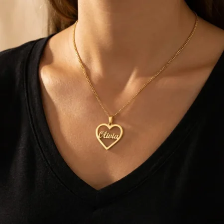 שרשרת לב עם שם • כסף 925