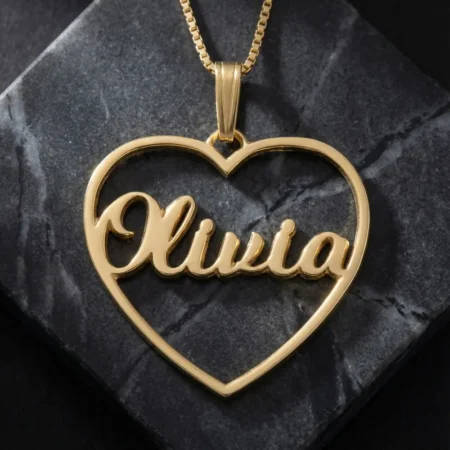שרשרת לב עם שם • כסף 925