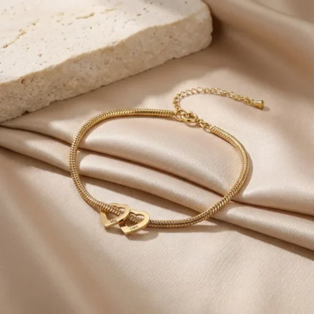 צמיד לבבות לאמא עם שמות הילדים