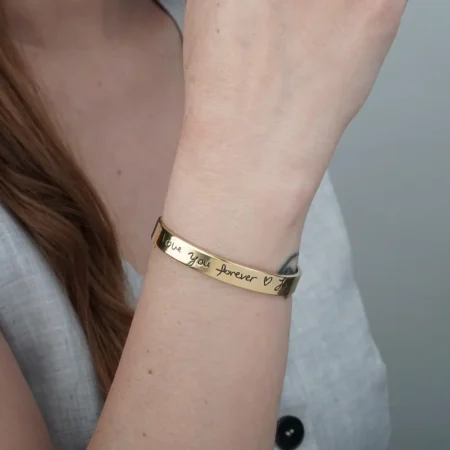 צמיד בנגל יוקרתי מכסף 925 עם כתב יד אישי