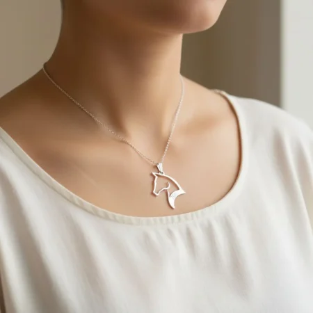 שרשרת סוס עם חריטה