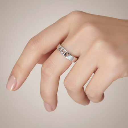 Alternative view of טבעת שם חתוך • כסף 925