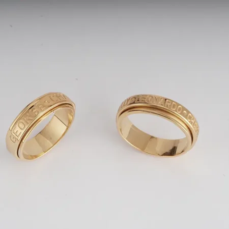 טבעת שמות מסתובבת מכסף 925 בהתאמה אישית