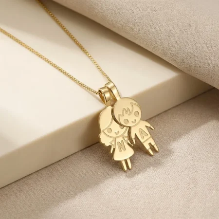 שרשרת ילדים עם חריטה של אות • זהב 14K