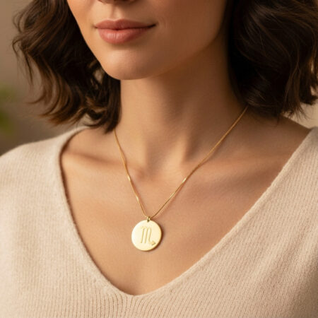 שרשרת תליון עגול מזל עקרב