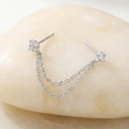 עגיל שרשרת עם זירקונים