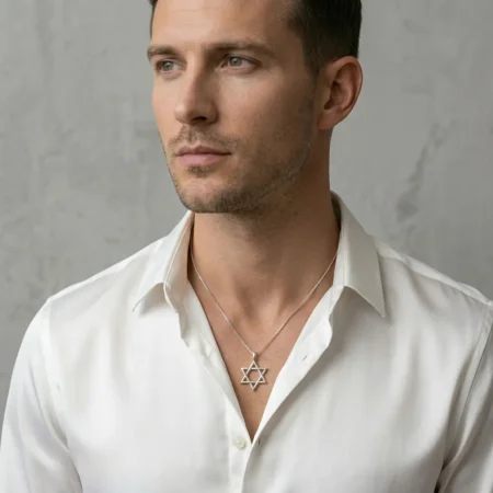 שרשרת מגן דוד מכסף אמיתי