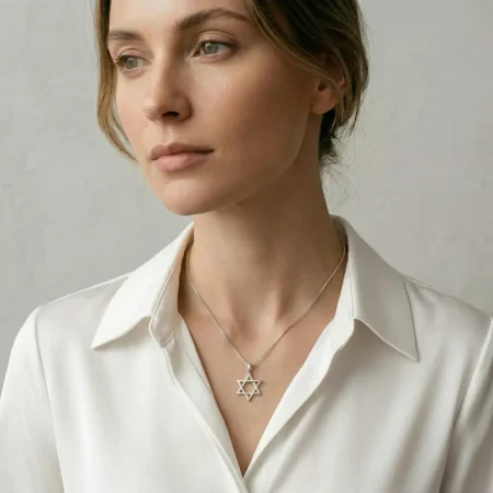 שרשרת מגן דוד מכסף אמיתי