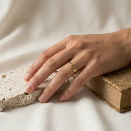 טבעת דקה עם שם או תאריך בעיצוב אישי