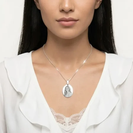 שרשרת תמונה תליון אובלי