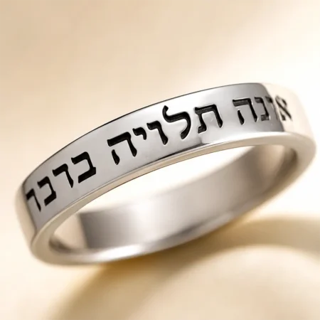 טבעת פסוק או משפט אישי מכסף 925