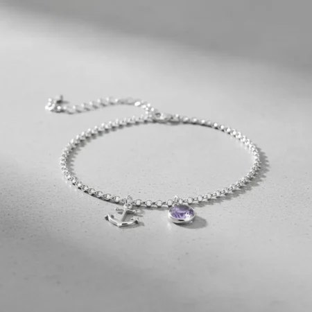 צמיד לרגל עוגן ואבן לידה