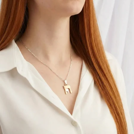 שרשרת חי בשילוב כסף וזהב