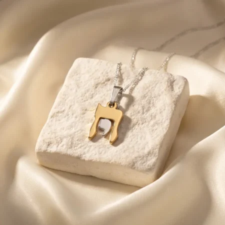 שרשרת חי בשילוב כסף וזהב