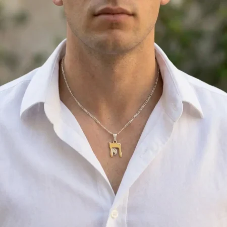 שרשרת חי בשילוב כסף וזהב