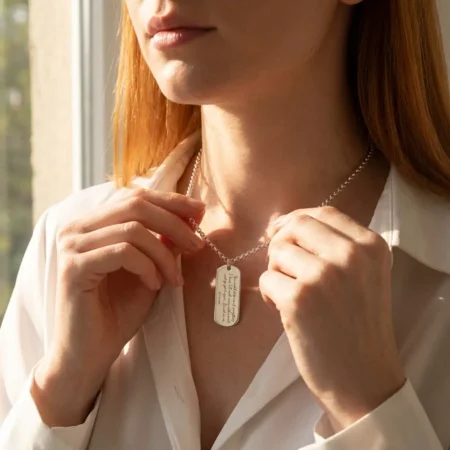 שרשרת פלטה חריטת כתב יד