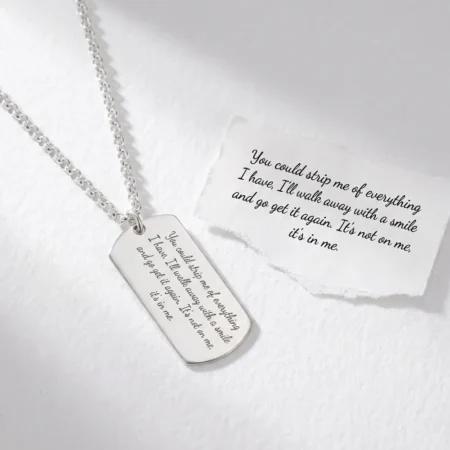 שרשרת פלטה חריטת כתב יד