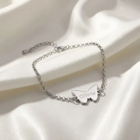 צמיד לרגל פרפר מכסף 925