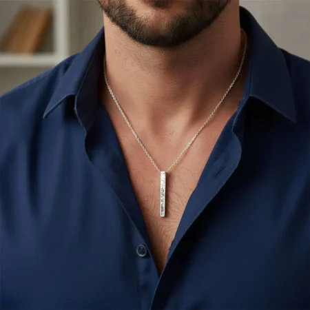 שרשרת בר מרוקע עם חריטה