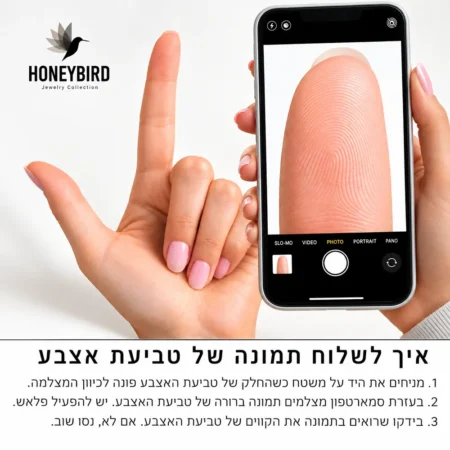 ⁦שרשרת אות עם טביעת אצבע - כסף 925⁩ – תמונה ⁦9⁩