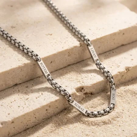 שרשרת חריטה לגבר – BOX