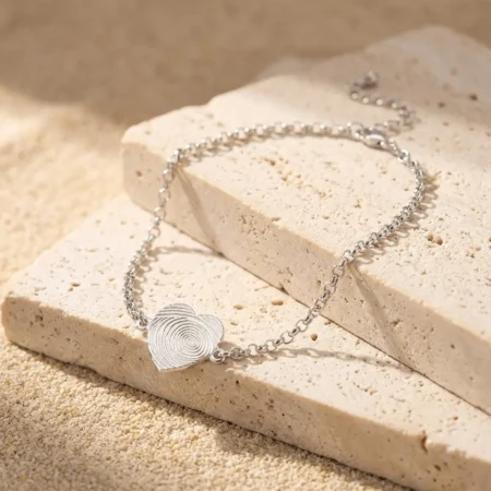 צמיד טביעת אצבע לב