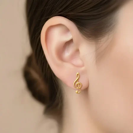 עגילי מפתח סול זהב