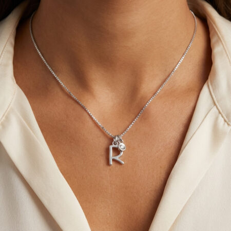 שרשרת אות ותליון יהלום