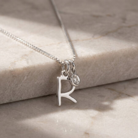 שרשרת אות ותליון יהלום