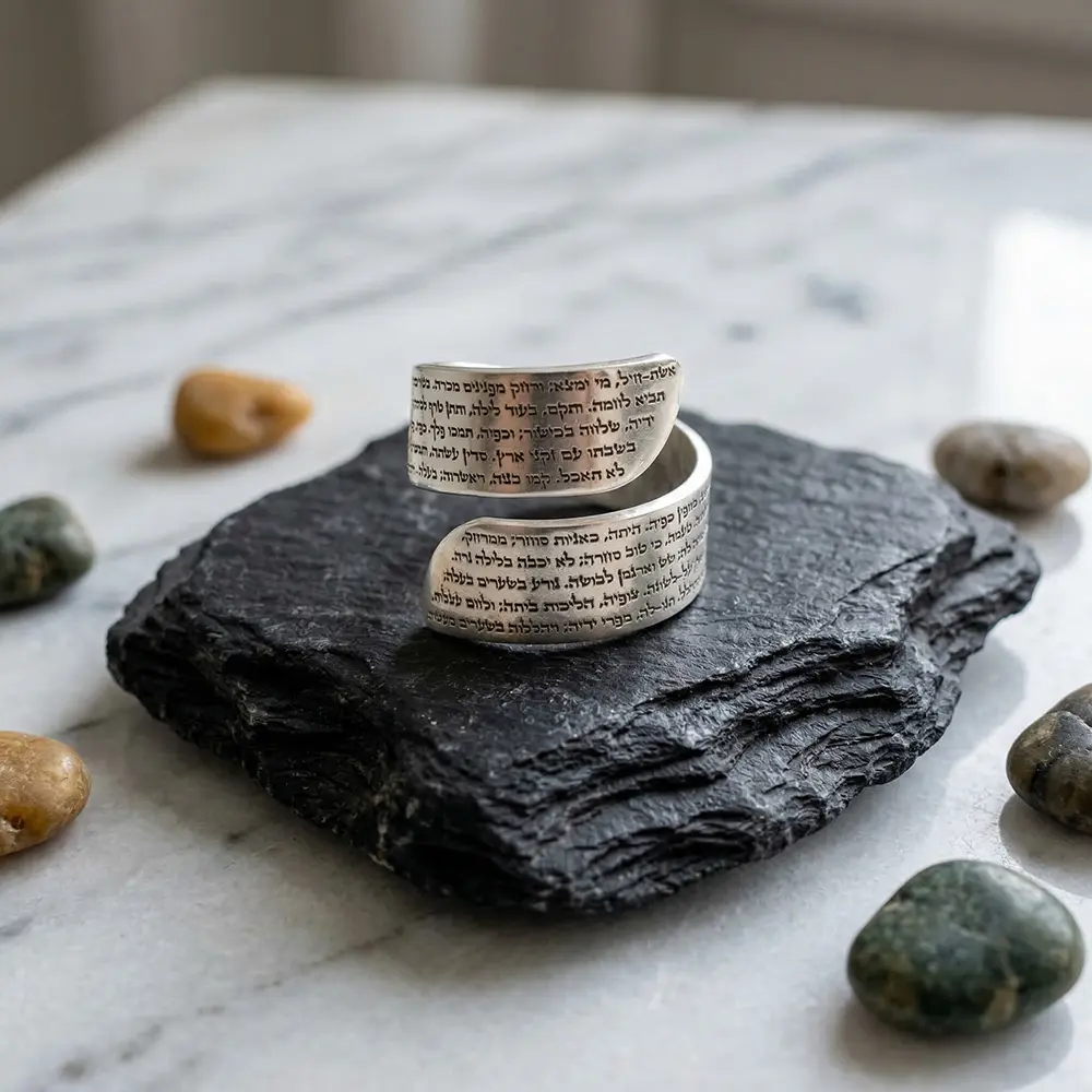 טבעת חריטה לאישה – אשת חיל