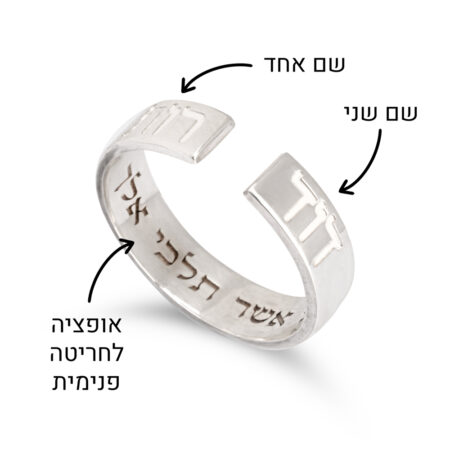 טבעת פתוחה עם שמות