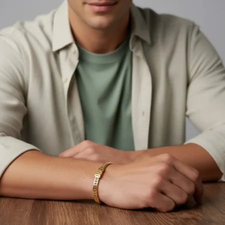 צמיד לגבר עם שמות זהב