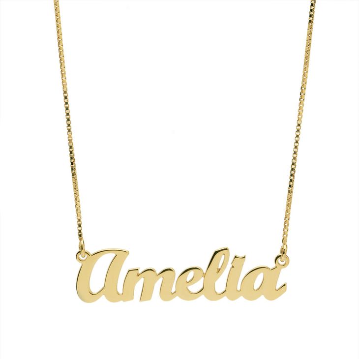 שרשרת שם אנגלית זהב 14K