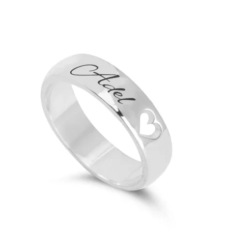 טבעת לב חלול וחריטת שם