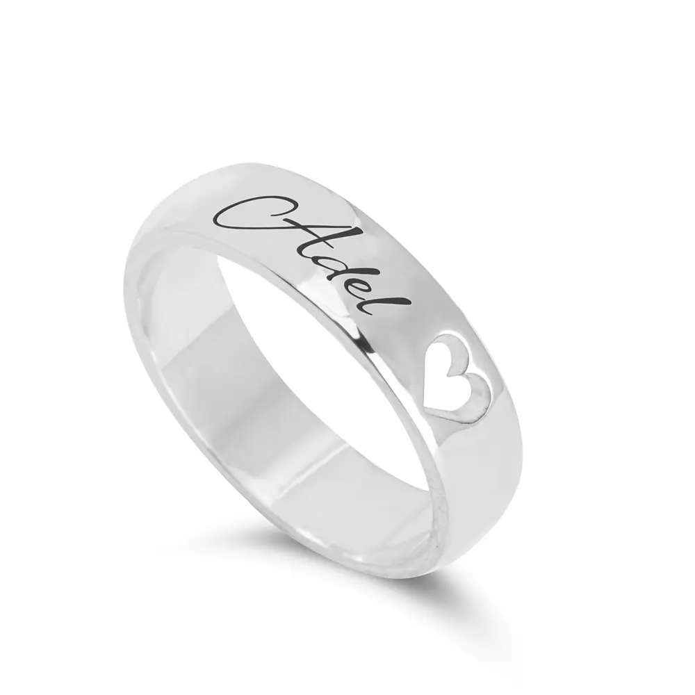 טבעת לב חלול וחריטת שם